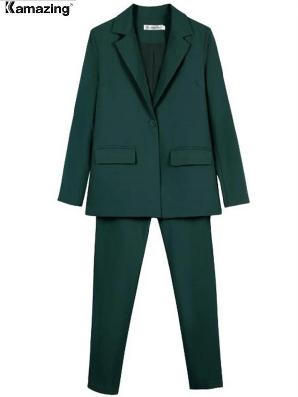 Ženska odijela s hlačama OL 2-dijelni set za žene, uniforma za poslovne intervjue, sako i pencil hlače, uredsko odijelo