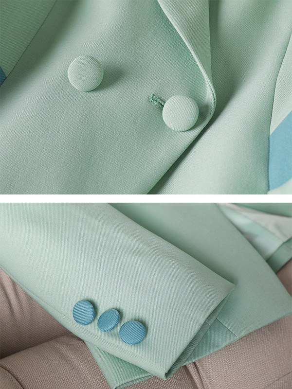 Νέα Άνοιξη Φθινόπωρο Πράσινο Λευκό Γυναικείο Slim Blazer μακρυμάνικο μονό στήθος γραφείο Γυναικεία επαγγελματική δουλειά Φορέστε επίσημο μπουφάν