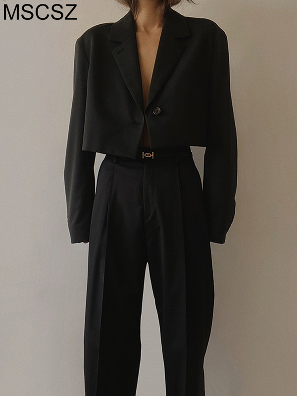 Fashion γυναικείο blazer σετ 2 τεμαχίων φθινοπωρινά σύνολα Κομψό γυναικείο κοστούμι Παντελόνι και Σετ ασορτί σακάκι Παντελόνι