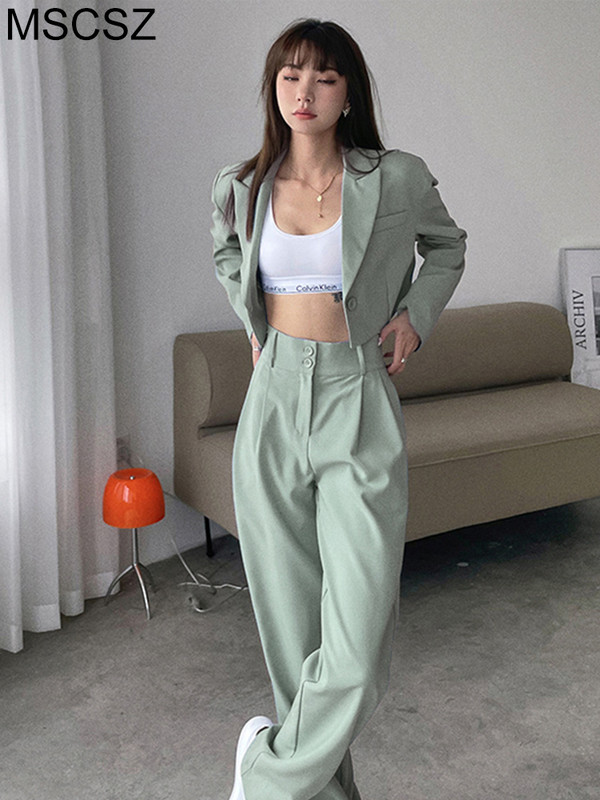 Fashion γυναικείο blazer σετ 2 τεμαχίων φθινοπωρινά σύνολα Κομψό γυναικείο κοστούμι Παντελόνι και Σετ ασορτί σακάκι Παντελόνι