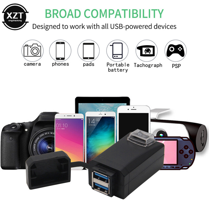 Încărcător universal QC3.0 USB pentru motociclete Adaptor sursă de alimentare de 12V cu schimbare rapidă USB dual impermeabil pentru iphone Samsung Huawei