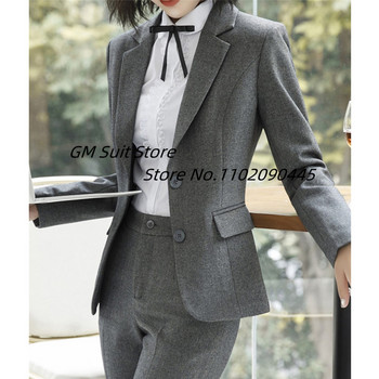 Μασίφ μάλλινα κοστούμια για γυναίκες 2 Peice Slim Fit Mother of the Bride Wedding Blazer and Pants