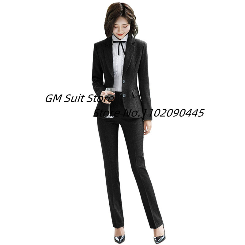 Costume din amestec de lână solidă pentru femei 2 bucăți slim fit pentru mama miresei blazer și pantaloni de nuntă