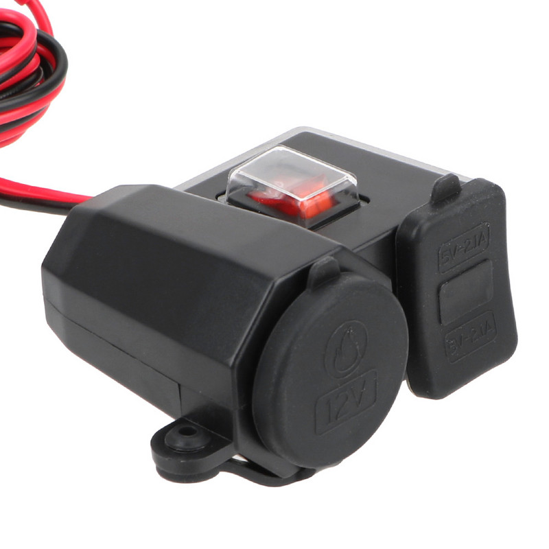 Kahe USB-laadija QC 3.0 sigaretisüütaja port mobiiltelefon Moto juhtraud 5V 2.1A toiteadapter mootorratta tarvikud