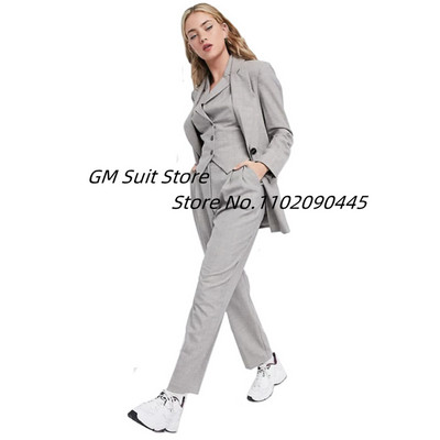 Ženski blejzer prsluk hlače Novi stil Jednobojna jakna s jednim kopčanjem Ležerna ženska odjeća Trodijelno odijelo