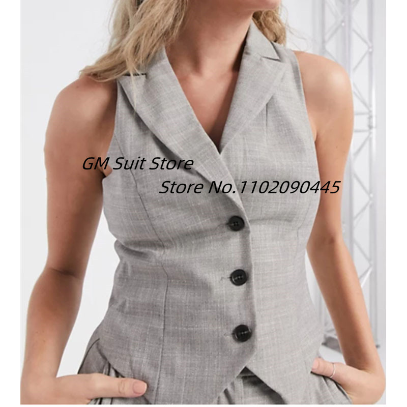 Ženski blejzer prsluk hlače Novi stil Jednobojna jakna s jednim kopčanjem Ležerna ženska odjeća Trodijelno odijelo