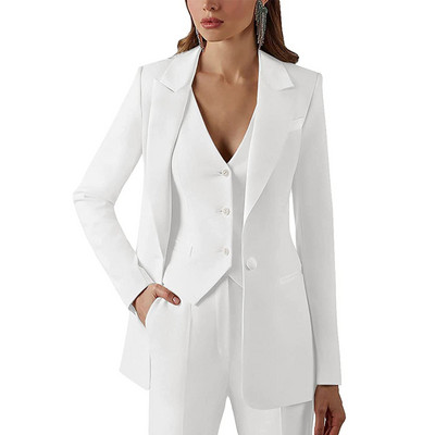 Γυναικείο κοστούμι Επίσημο επαγγελματικό Φόρεμα Παντελόνι 3 τεμαχίων Κοστούμια Lady Blazer + Παντελόνι + Γιλέκο костюм женский