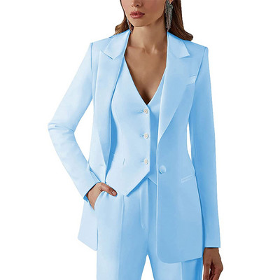 Γυναικείο κοστούμι Επίσημο επαγγελματικό Φόρεμα Παντελόνι 3 τεμαχίων Κοστούμια Lady Blazer + Παντελόνι + Γιλέκο костюм женский