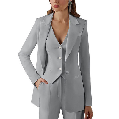 Γυναικείο κοστούμι Επίσημο επαγγελματικό Φόρεμα Παντελόνι 3 τεμαχίων Κοστούμια Lady Blazer + Παντελόνι + Γιλέκο костюм женский