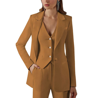 Γυναικείο κοστούμι Επίσημο επαγγελματικό Φόρεμα Παντελόνι 3 τεμαχίων Κοστούμια Lady Blazer + Παντελόνι + Γιλέκο костюм женский