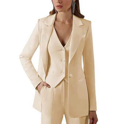 Γυναικείο κοστούμι Επίσημο επαγγελματικό Φόρεμα Παντελόνι 3 τεμαχίων Κοστούμια Lady Blazer + Παντελόνι + Γιλέκο костюм женский