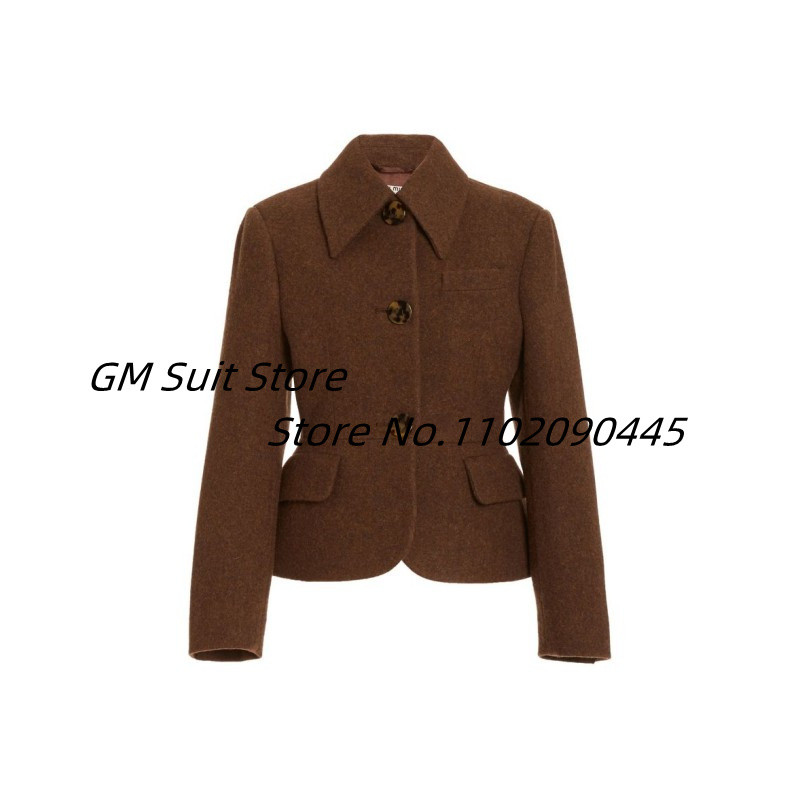 Moda dame trei nasturi de culoare solida lana business subtire din doua piese rever cu rever formala birou rochie lunga cu fanta pentru dama 2022