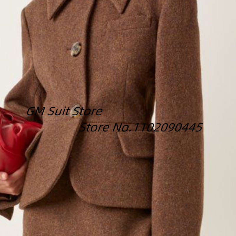 Moda dame trei nasturi de culoare solida lana business subtire din doua piese rever cu rever formala birou rochie lunga cu fanta pentru dama 2022