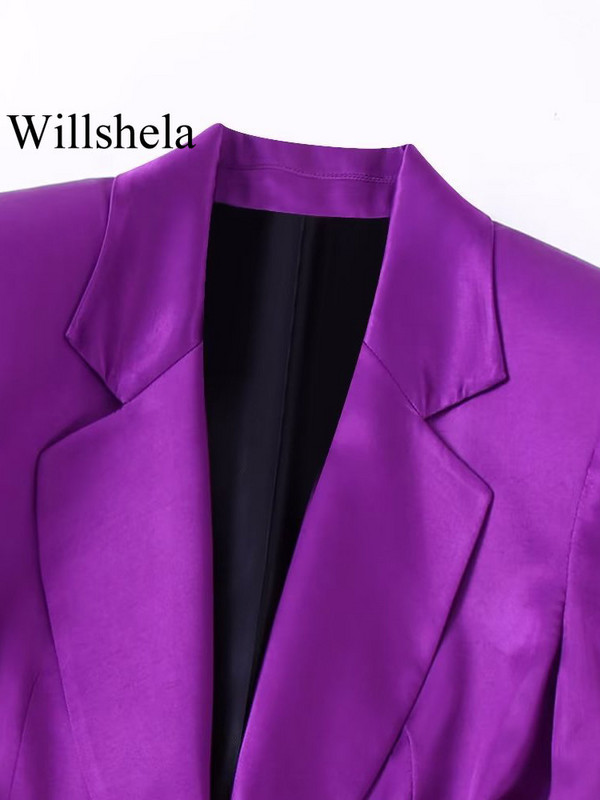 Willshela naiste mood, 2-osaline ülikond, siidist vööga bleiser ja vintage kõrge elastse vöökohaga püksid, naiste kontori naiste bleiserite pükste komplekt