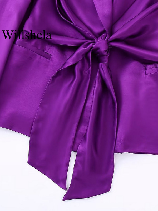 Willshela naiste mood, 2-osaline ülikond, siidist vööga bleiser ja vintage kõrge elastse vöökohaga püksid, naiste kontori naiste bleiserite pükste komplekt