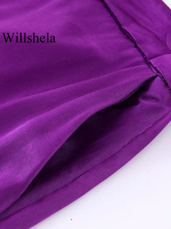 Willshela naiste mood, 2-osaline ülikond, siidist vööga bleiser ja vintage kõrge elastse vöökohaga püksid, naiste kontori naiste bleiserite pükste komplekt