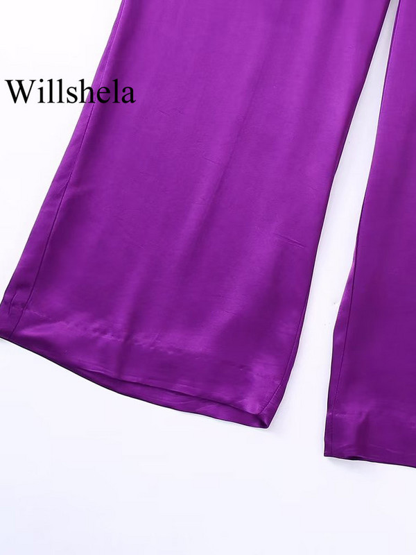 Willshela naiste mood, 2-osaline ülikond, siidist vööga bleiser ja vintage kõrge elastse vöökohaga püksid, naiste kontori naiste bleiserite pükste komplekt