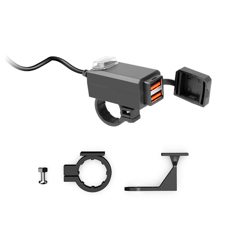 Motorkerékpár töltő többfunkciós vízálló kettős USB-adapter 12V-os telefon kettős gyorstöltés 3,0 5V 3,1A kapcsolós motoros tartozékkal