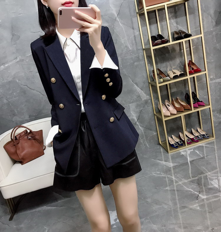 L-5XL Oem Ra Navy μπλε κοστούμι σακάκι και μολύβι παντελόνι σετ δύο τεμαχίων γυναικεία ρούχα εργασίας Επαγγελματικά κοστούμια blazer