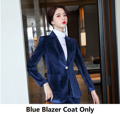 Autun Χειμερινά μακρυμάνικα σακάκια Παντελόνια Υψηλής ποιότητας ύφασμα βελούδο Γυναικεία ρούχα εργασίας με παντελόνι και τζάκετ Παλτό Συνέντευξη