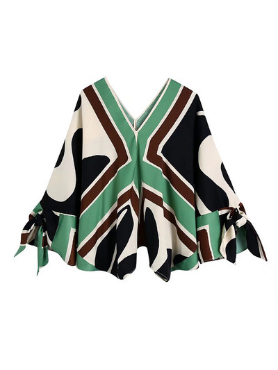 Willshela Ženska modna dvodijelna bluza s printom i hlače s patentnim zatvaračem sprijeda Chic Lady Ležerna ženska odjeća Kompleti hlača