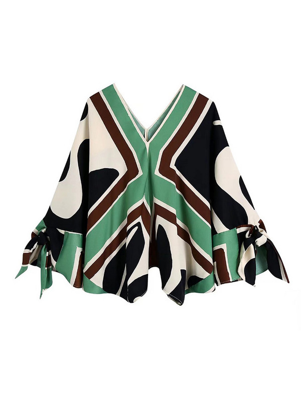 Willshela Ženska modna dvodijelna bluza s printom i hlače s patentnim zatvaračem sprijeda Chic Lady Ležerna ženska odjeća Kompleti hlača