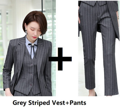 Țesătură de înaltă calitate 2019, toamnă iarnă, costume pentru femei de afaceri, modele de uniforme, set de îmbrăcăminte de birou pentru doamne, cu jachetă lungă de vânt