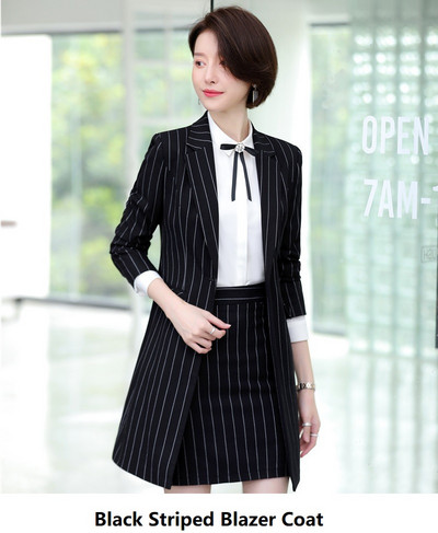 Țesătură de înaltă calitate 2019, toamnă iarnă, costume pentru femei de afaceri, modele de uniforme, set de îmbrăcăminte de birou pentru doamne, cu jachetă lungă de vânt