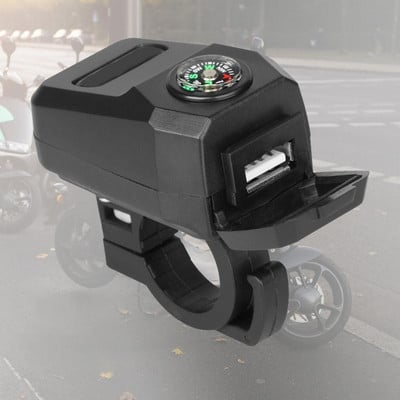 Nosač za upravljač motocikla od 22 mm Vodootporan USB punjač 36-108V 5V/3.1A s kompasom za mobilne telefone Skuter E-bicikl ATV GPS