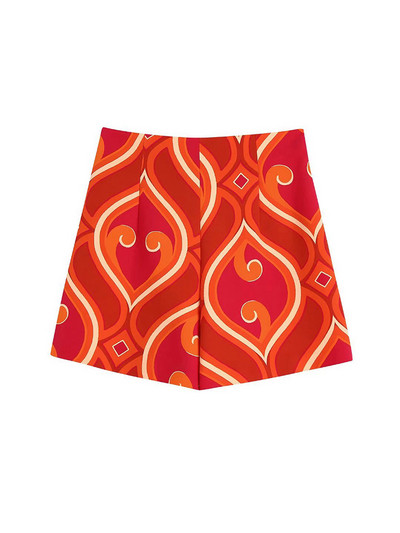 Willshela Γυναικείο σετ δύο τεμαχίων με στάμπα πουκάμισο με μονό στήθος & ψηλόμεσο σορτς Κομψό γυναικείο σετ σορτς