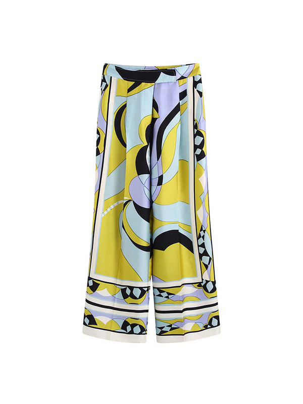 Willshela Set Două Piese Moda Femei Bluză Imprimată Pantaloni Drepți Chic Damă Casual Ținute Femei Seturi Pantaloni