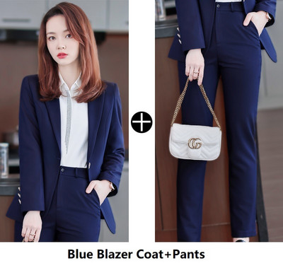 Γυναικεία επαγγελματικά κοστούμια με παντελόνι και μπουφάν Παλτό OL Styles Επαγγελματικά παντελόνια εργαστήρια γραφείου Σετ μπλέιζερ Γυναικεία παντελόνια