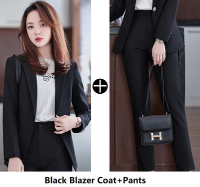 Γυναικεία επαγγελματικά κοστούμια με παντελόνι και μπουφάν Παλτό OL Styles Επαγγελματικά παντελόνια εργαστήρια γραφείου Σετ μπλέιζερ Γυναικεία παντελόνια