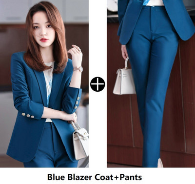 Γυναικεία επαγγελματικά κοστούμια με παντελόνι και μπουφάν Παλτό OL Styles Επαγγελματικά παντελόνια εργαστήρια γραφείου Σετ μπλέιζερ Γυναικεία παντελόνια