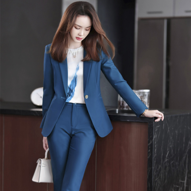 Γυναικεία επαγγελματικά κοστούμια με παντελόνι και μπουφάν Παλτό OL Styles Επαγγελματικά παντελόνια εργαστήρια γραφείου Σετ μπλέιζερ Γυναικεία παντελόνια