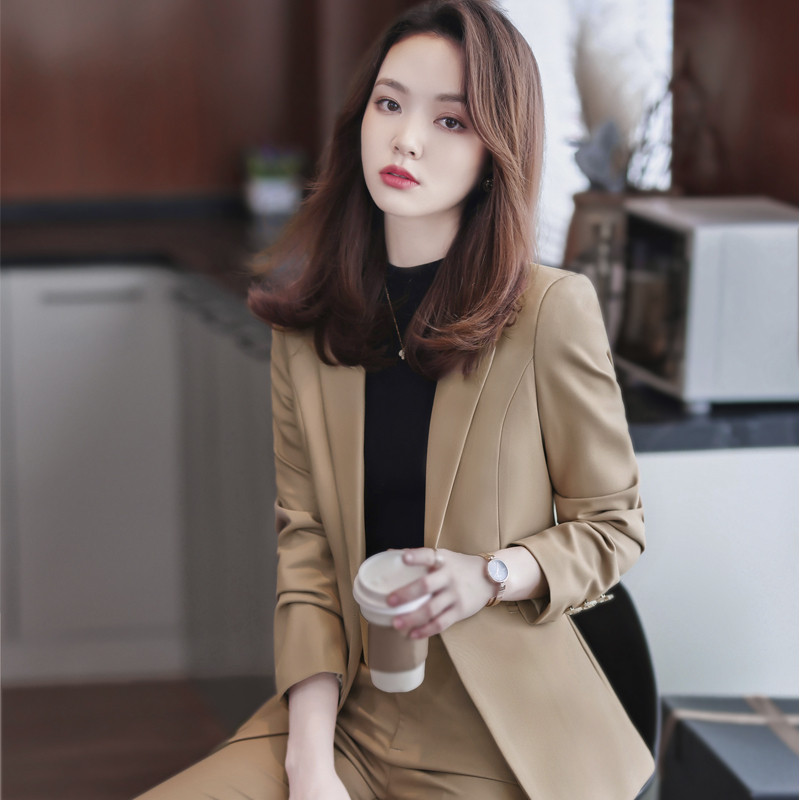 Γυναικεία επαγγελματικά κοστούμια με παντελόνι και μπουφάν Παλτό OL Styles Επαγγελματικά παντελόνια εργαστήρια γραφείου Σετ μπλέιζερ Γυναικεία παντελόνια