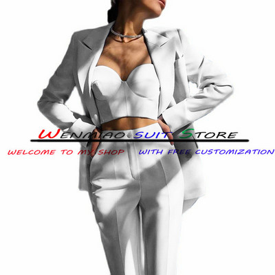 Sky Blue γυναικείο κοστούμι 2 τεμαχίων επίσημο παντελόνι μπλέιζερ Σετ γάμου σμόκιν πουέντ Γυναικείο σακάκι μαμά Ρούχα