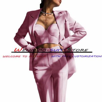 Sky Blue γυναικείο κοστούμι 2 τεμαχίων επίσημο παντελόνι μπλέιζερ Σετ γάμου σμόκιν πουέντ Γυναικείο σακάκι μαμά Ρούχα