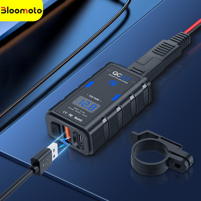 Bloomoto 24V USB ligzda motociklam 6.8A QC3.0 Type-C 12V ūdensizturīgs USB motocikla lādētājs mobilā telefona lādētājs motociklam