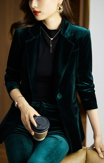 Costume Jachetă Eleganti Pantaloni din catifea Femei Vintage Flanel Blazer Set Palton Pantaloni Birou Tinute Dama Truse Toamna Za Moda 2022