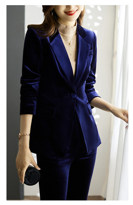 Costume Jachetă Eleganti Pantaloni din catifea Femei Vintage Flanel Blazer Set Palton Pantaloni Birou Tinute Dama Truse Toamna Za Moda 2022