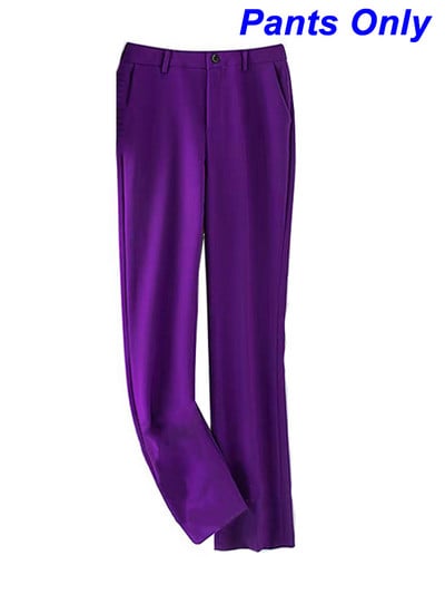 Ljubičasti dugi ženski blejzer i komplet hlača od 2 komada, dvodijelno odijelo s pojasom oko struka, uredski crni kaput s pojasom za jesen 2022., poslovni S-4XL