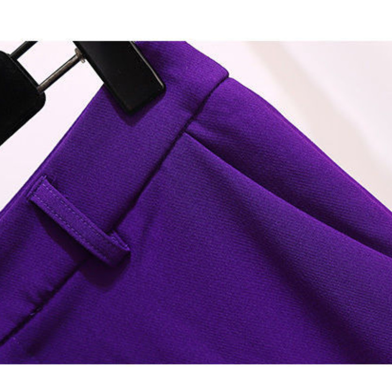 Ljubičasti dugi ženski blejzer i komplet hlača od 2 komada, dvodijelno odijelo s pojasom oko struka, uredski crni kaput s pojasom za jesen 2022., poslovni S-4XL