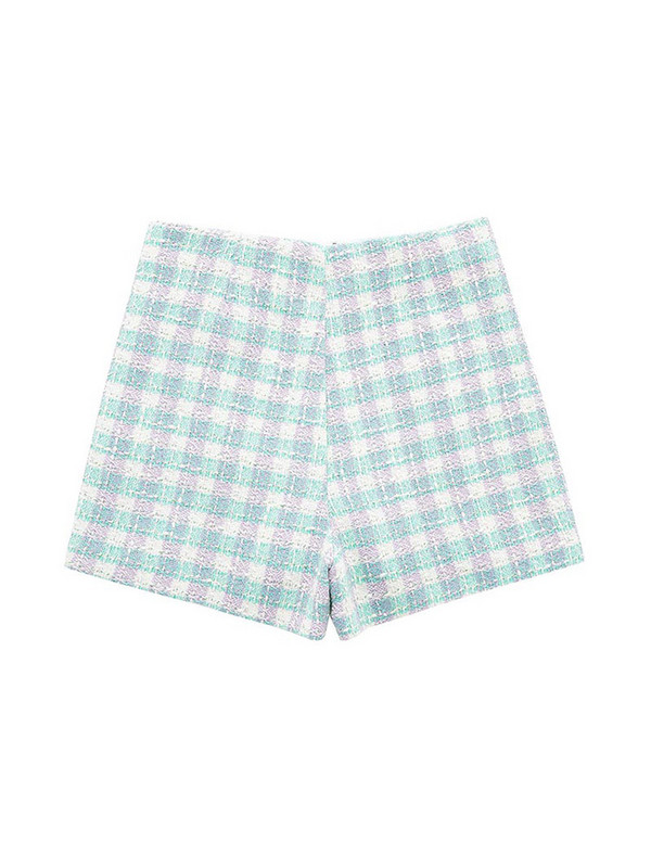 Set de haine cu blazer în carouri, albastru, roz, albastru