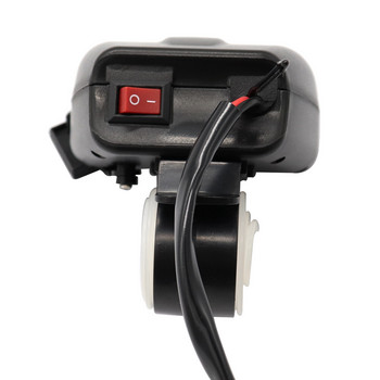 Водоустойчив мотоциклет 5V 4.2A Двойно USB зарядно устройство Дисплей за напрежение Волтметър Термометър за монтаж на кормилото 7/8 и 1\