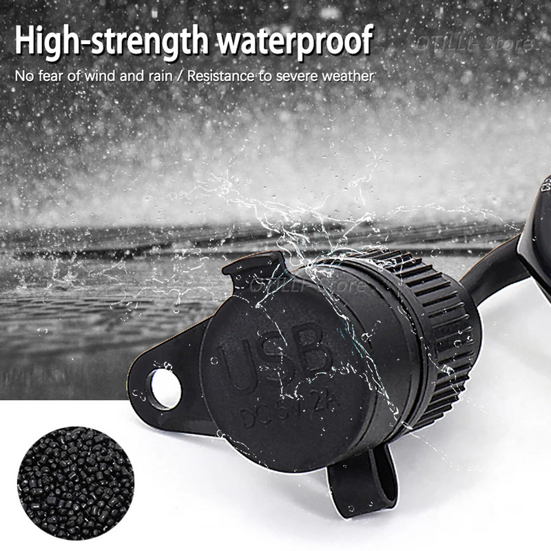 ΝΕΑ Αξεσουάρ μοτοσικλέτας Διπλός προσαρμογέας υποδοχής φορτιστή USB για YAMAHA MT-09 MT09 2021