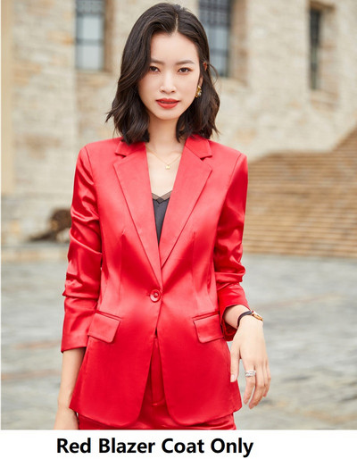 Κομψά κόκκινα γυναικεία ρούχα για εργασία γραφείου Γυναικεία επαγγελματικά OL στυλ Επαγγελματικά φθινοπωρινά χειμωνιάτικα μπλέιζερ Ρούχα συνέντευξης