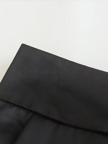 Модни комплекти жилетка без презрамки Дамски елегантни едноредни горнища без ръкави с джобове Комплект от 2 части Ежедневни офис дамски панталони Костюми