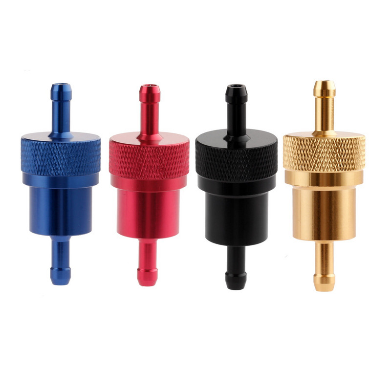 Ενσωματωμένο φίλτρο λαδιού μοτοσικλέτας γενικής χρήσης 1/4" 6mm CNC κράμα αλουμινίου Pit Dirt Bike μοτοσικλετών ATV Τετραπλό φίλτρα καυσίμου 4 χρωμάτων