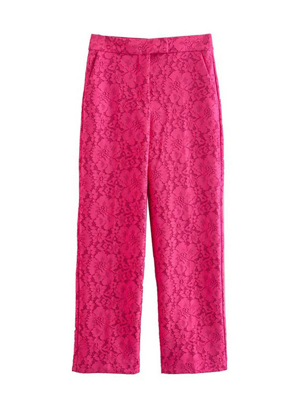 Γυναικείο κοστούμι σακάκι από ύφασμα δαντέλα Γυναικείο μασίφ σακάκι+παντελόνι με φερμουάρ 2 τμχ Σετ πανωφόρι 2022 Άνοιξη φθινόπωρο Γραφείο Γυναικεία βασικά ρούχα